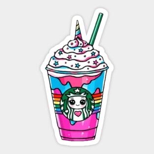 Unicorn Starbucks Sticker Sticker